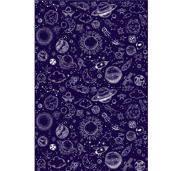 Rolgordijn tienerkamer planet doodle - TenStickers