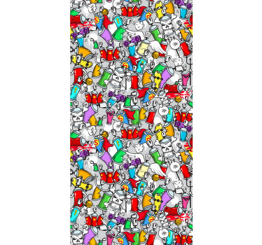 Teenage bedroom roller blind colourful graffiti cans - TenStickers