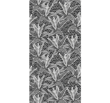 Rolgordijn tienerkamer met omtrek bladeren bloemenpatroon - TenStickers