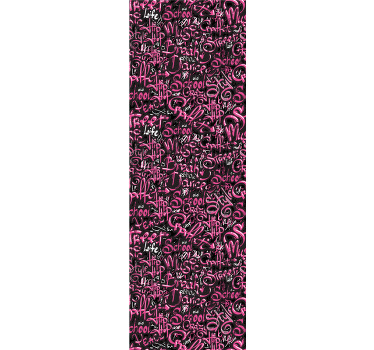 Rolgordijn tienerkamer roze en zwarte graffiti - TenStickers