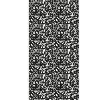 Rolgordijn tienerkamer liefde hart graffiti - TenStickers