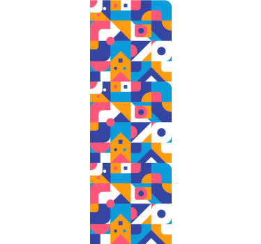 Rolgordijn tienerkamer kleurrijke geometrische mozaïek - TenStickers