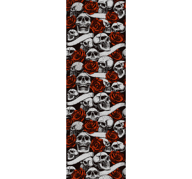 Rolgordijn tienerkamer schedels en rozen - TenStickers