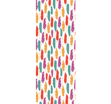 Rolgordijn tienerkamer etnische veren - TenStickers