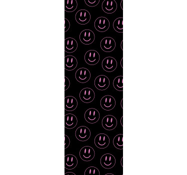 Rollo fenster jugendzimmer mit weißen und lila smileys - TenStickers