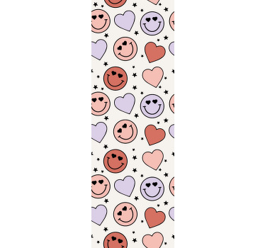 Rollo fenster jugendzimmer mit herzen und smileys - TenStickers
