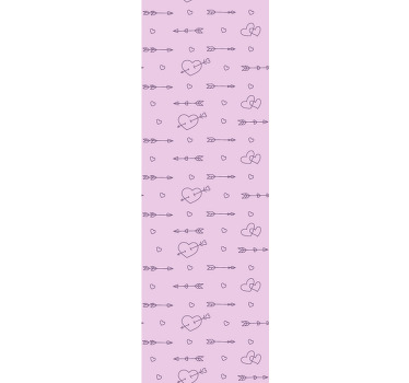 Cortina roller moderno siluetas de corazones - TenVinilo