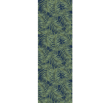 Cortina roller moderno hojas tropicales sobre fondo oscuro - TenVinilo