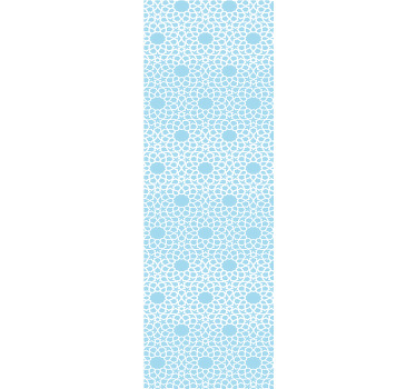 Cortina roller moderno patrón geométrico azul y blanco - TenVinilo