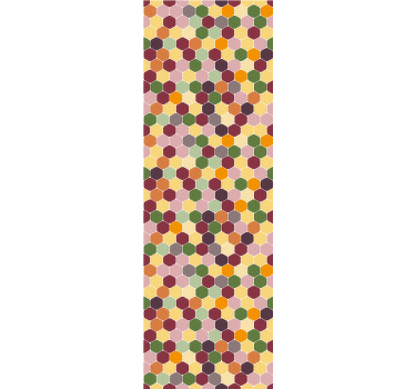 Cortina roller moderno hexágonos coloridos con textura - TenVinilo