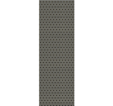 Cortina roller moderno patrón hexágonos dorados y grises - TenVinilo