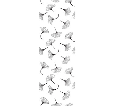 Estore de rolo modernos folhas de ginkgo preto - TenStickers