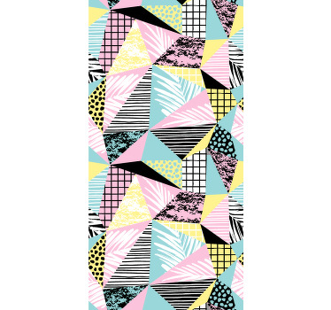 Modern roller blind with tropical palm and geometric design - TenStickers