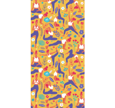 Modern roller blind hand drawn yoga design - TenStickers