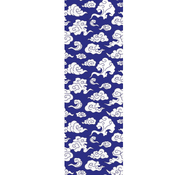 Modern roller blind with white clouds on blue - TenStickers