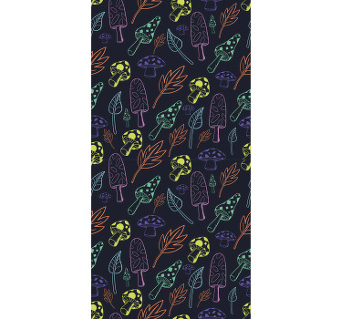 Modern roller blind with colorful mushroom pattern - TenStickers