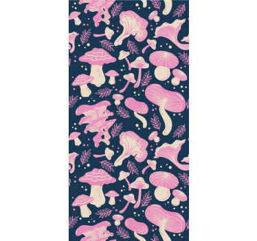 Modern roller blind in pink mushroom pattern - TenStickers
