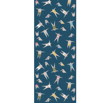 Modern roller blind with swimming figures pattern - TenStickers