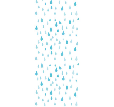 Modern roller blind in blue watercolor drops - TenStickers