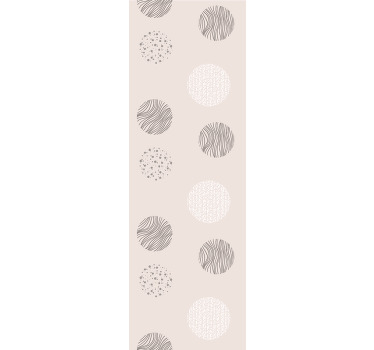 Modern roller blind gray circles with lines pattern - TenStickers