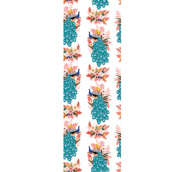 Modern roller blind beautiful blue peacock - TenStickers