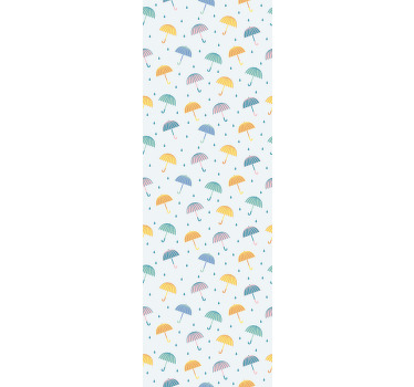 Cortina roller moderno fondo de dibujos de paraguas - TenVinilo