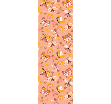 Cortina roller moderno mariposas y arcoíris boho - TenVinilo