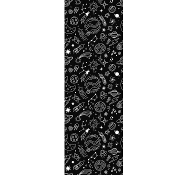 Modern blind with black and white cosmic art - TenStickers