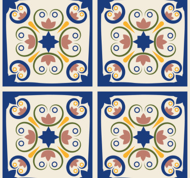 Estore de rolo modernos com azulejos de flores rosas - TenStickers