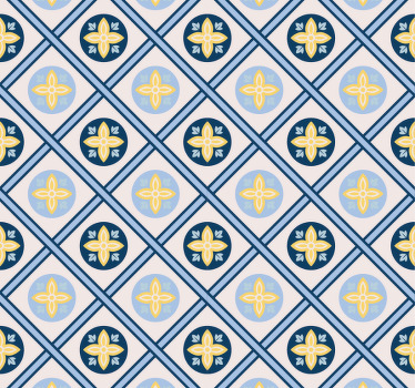 Estore de rolo modernos azulejo azul bebê e amarelo - TenStickers