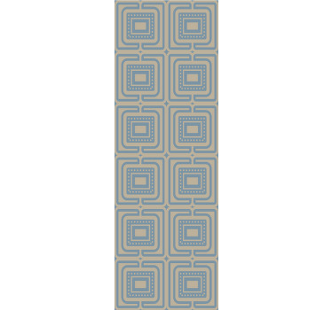 Cortina roller moderno textura de cuadros bronce y azul - TenVinilo