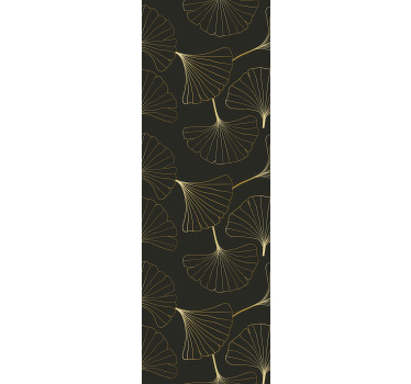 Estore de rolo modernos folhas de ginkgo carvão dourado - TenStickers