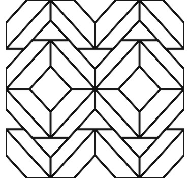 Cortina roller moderno patrón geométrico blanco y negro - TenVinilo