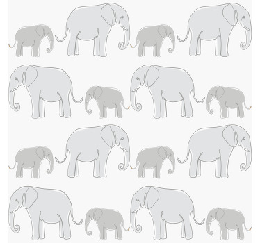 Grey blind with minimalist elephants design - TenStickers
