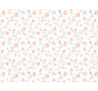 Pink blind with botanical pink blossom design - TenStickers