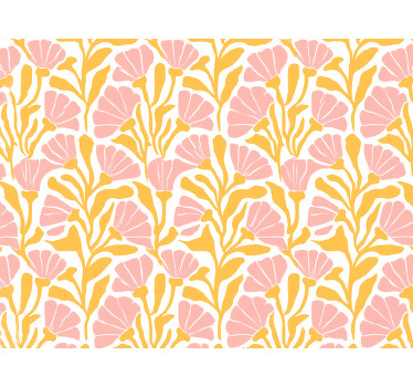 Tenda a rullo rosa con motivo floreale moderno colorato - TenStickers