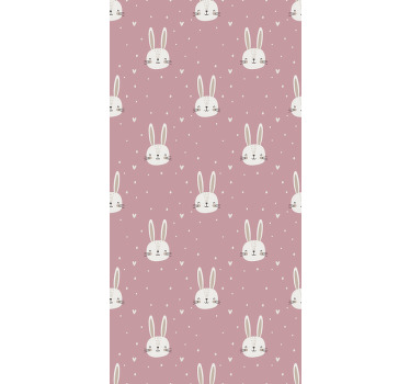 Cortina roller rosa caras de conejito bebé - TenVinilo