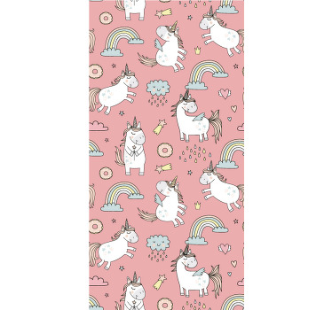 Cortina roller rosa encanto de unicornio mágico - TenVinilo