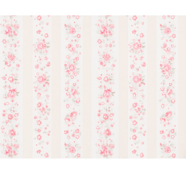 Pink blind pink retro floral stripes - TenStickers