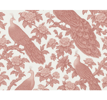 Pink blind textile with pink peacocks pattern - TenStickers