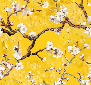 Yellow blind with floral spring design - TenStickers