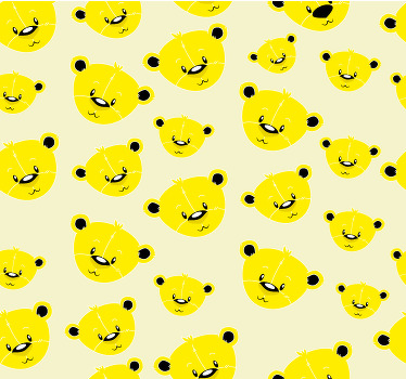 Rolgordijn geel schattige beren patroon - TenStickers