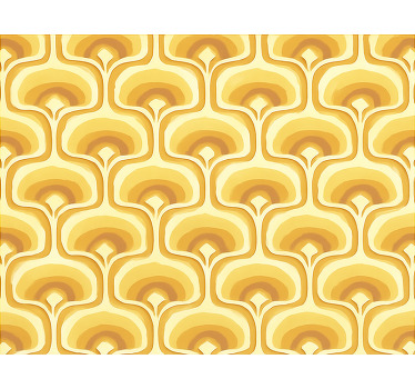 Rolgordijn geel retro geel patroon - TenStickers