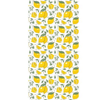 Estor enrollable amarillo limones y flores crema - TenVinilo