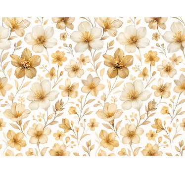 Yellow blind with lifelike floral design - TenStickers