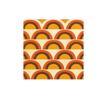 Rolgordijn geel retro bogen van de zonsondergang jaren 70 - TenStickers