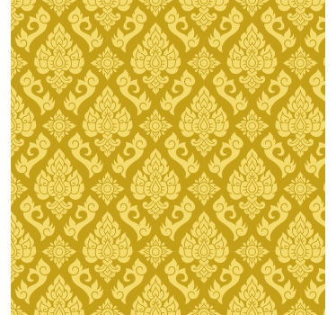 Yellow blind with detailed floral design - TenStickers