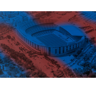 Estore de rolo para cozinha fotomural camp nou 3d - TenStickers