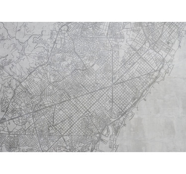 Estore de rolo para cozinha mapa da cidade de barcelona - TenStickers