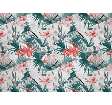 Estore de rolo para cozinha plantas e flores tropicais - TenStickers